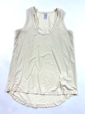 Varley Palmer Long Tank Top Eggnog Size Small Scoop Neck
